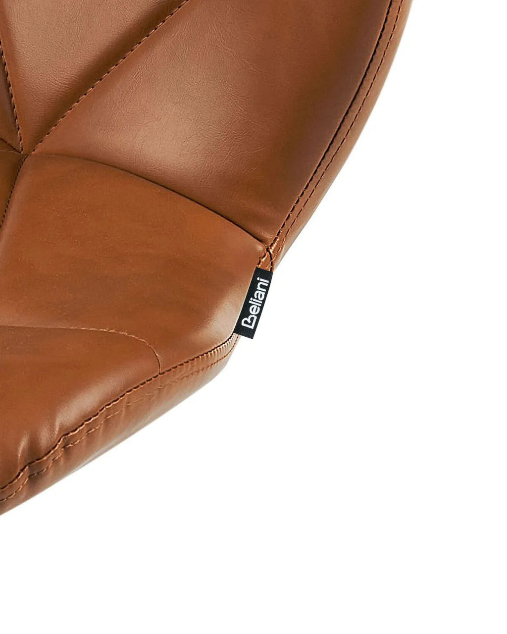 Set of 2 Bar Chairs VALETTA Faux Leather Swivel Golden Brown