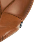 Set of 2 Bar Chairs VALETTA Faux Leather Swivel Golden Brown