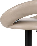 Set of 2 Bar Chairs PEORIA Faux Leather Swivel Light Beige