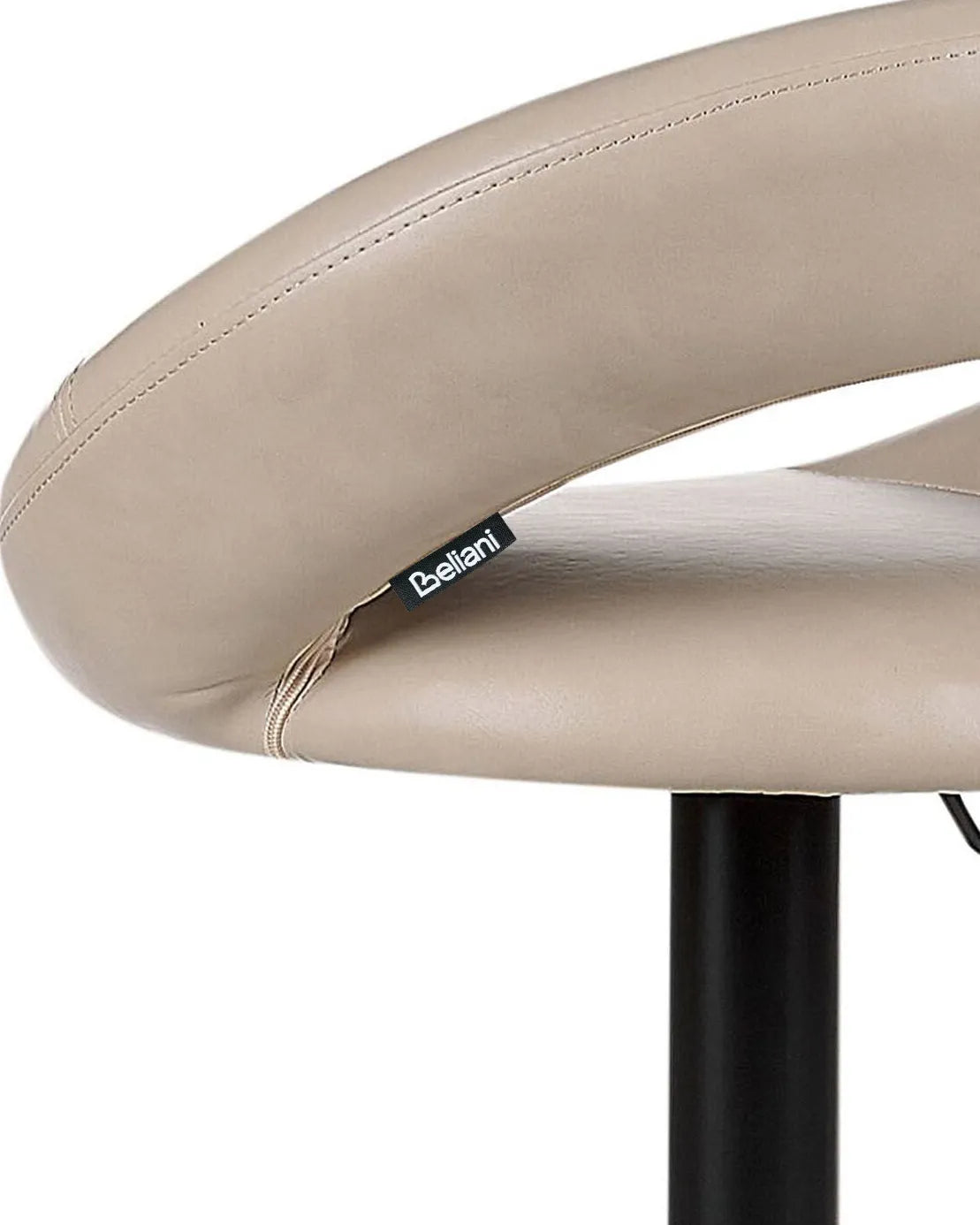 Set of 2 Bar Chairs PEORIA Faux Leather Swivel Light Beige