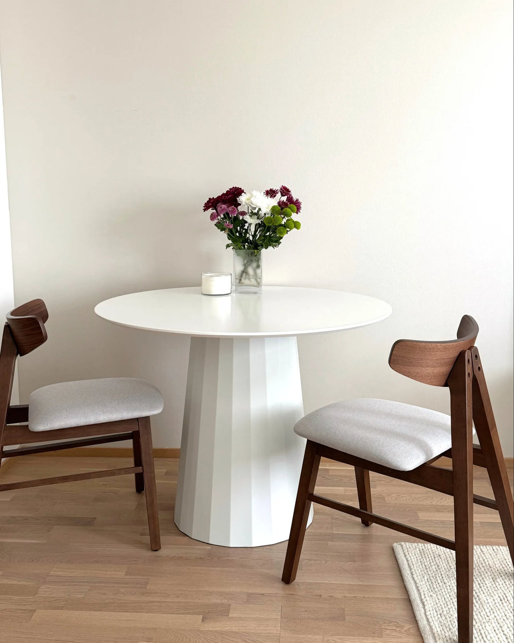 Dining Table PLATO White 100 cm 100 cm Metal