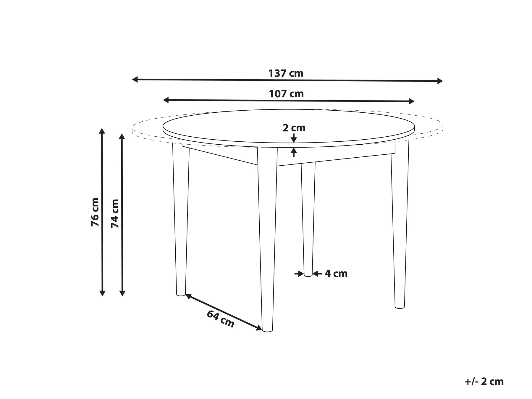Extending Dining Table ECHO Dark Oak 107/137 cm 107 cm