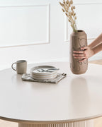Dining Table YAMA Light Beige 120 cm 120 cm — front product view