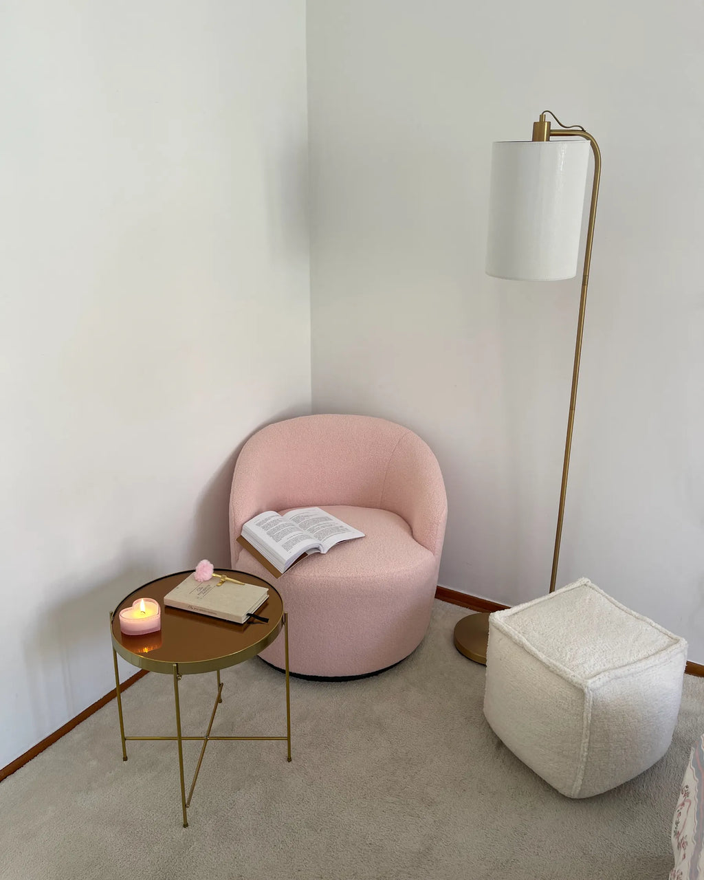 Side Table LUCEA Tempered Glass Gold