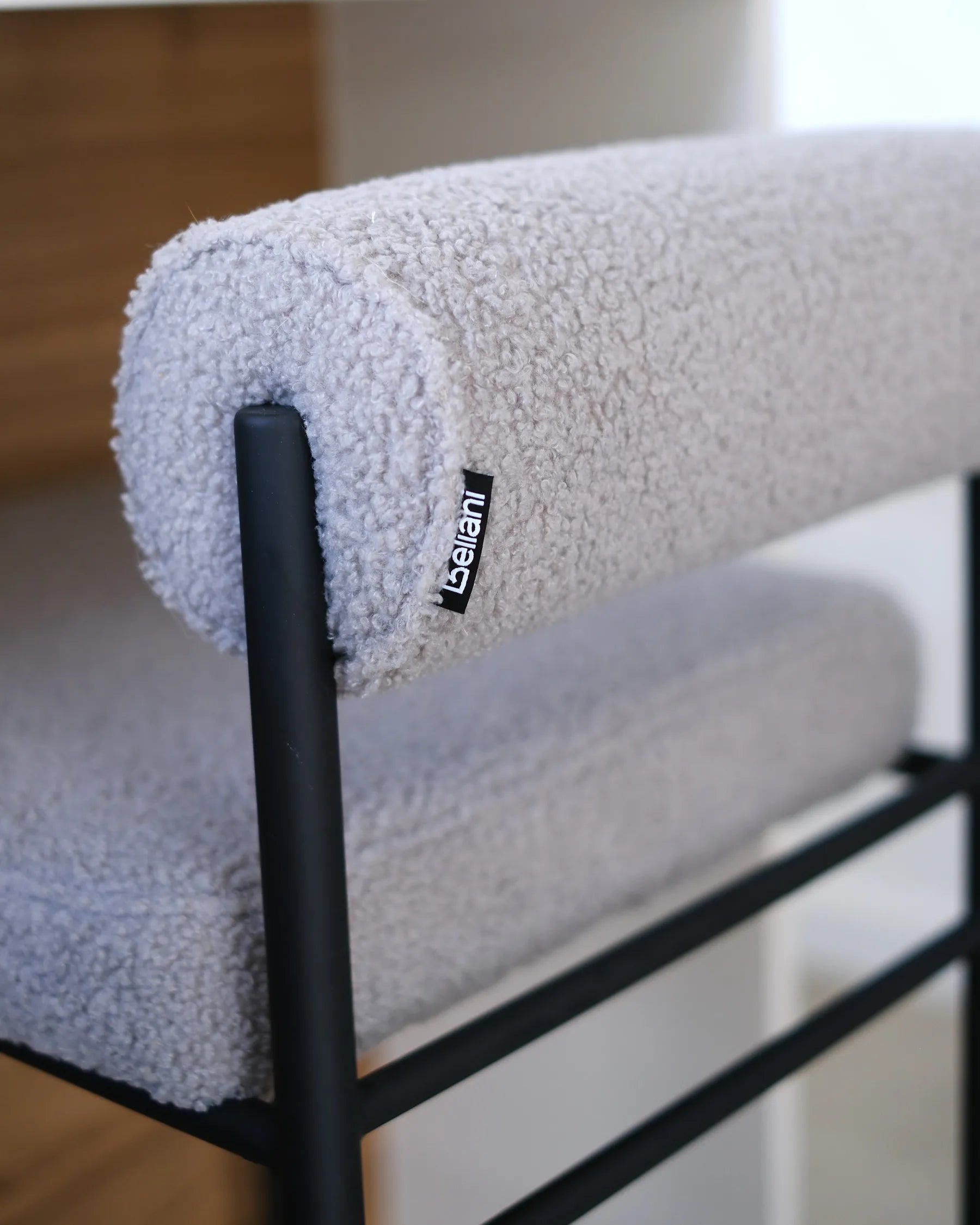 Set of 2 Bar Chairs AMAYA Boucle Grey