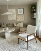 Armchair ESRUM Boucle Dark Brown/ White