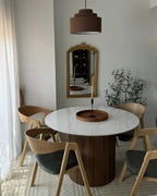 Dining Table ALBINA White Marble 120 cm 120 cm