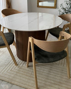 Dining Table ALBINA White Marble 120 cm 120 cm