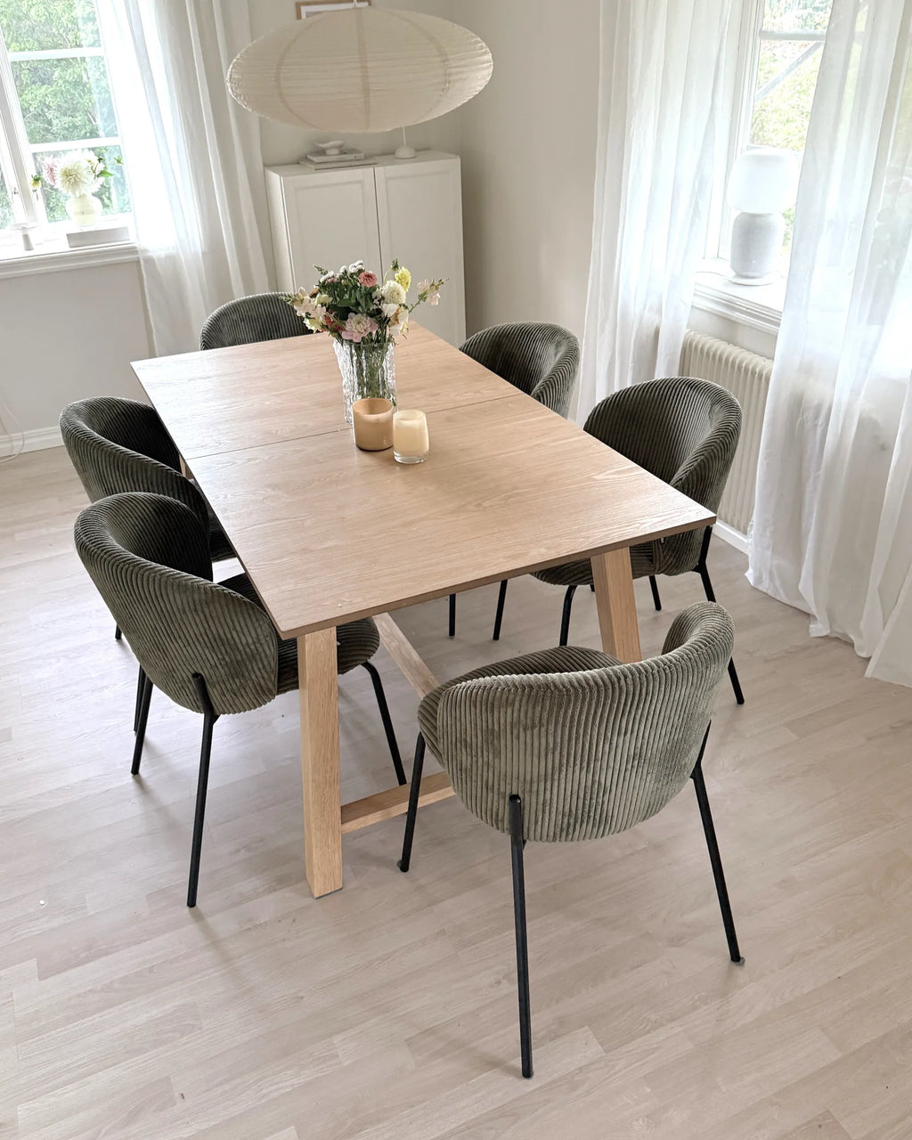 Extending Dining Table BARNES Light Ash Wood 160/200 cm 90 cm