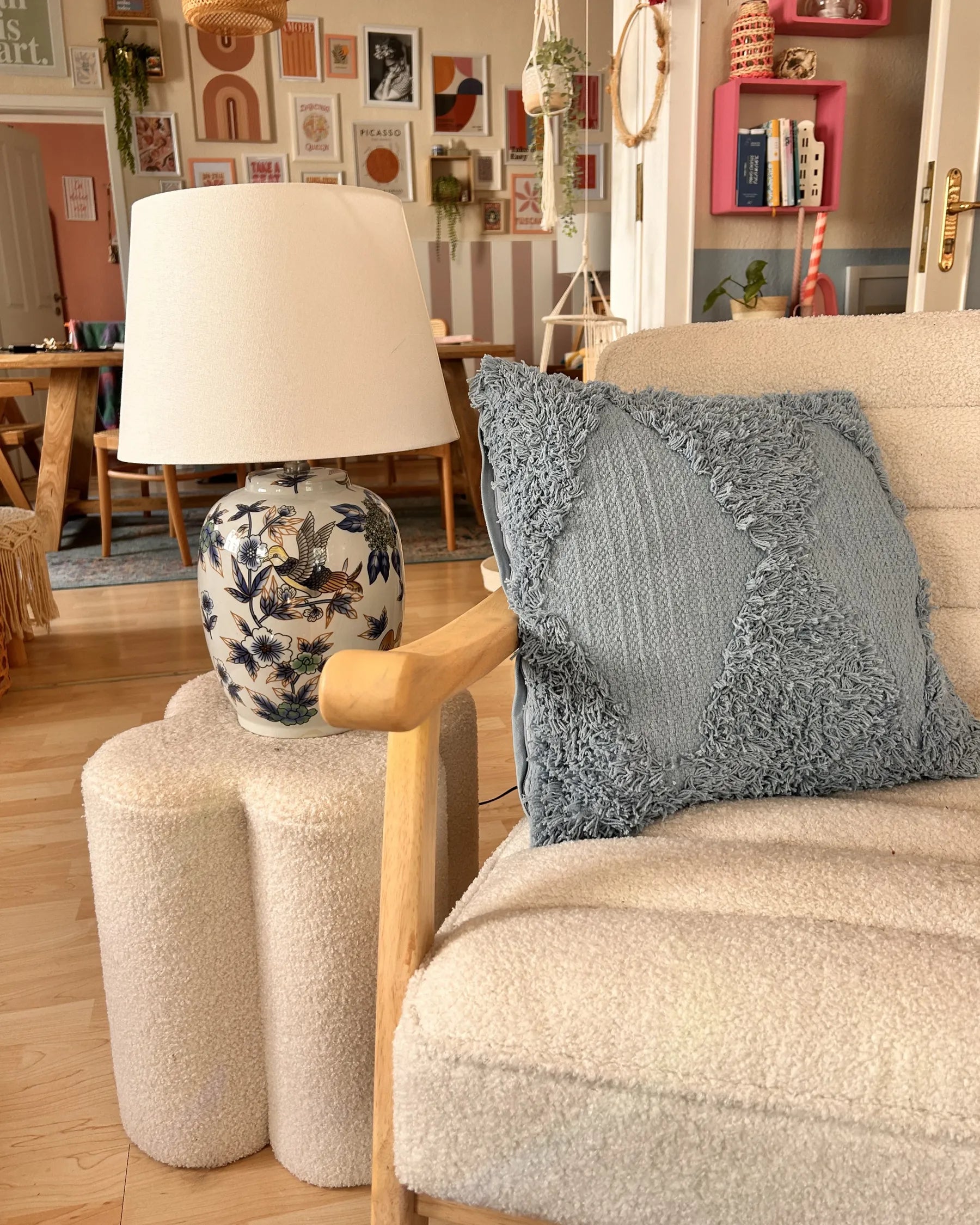 Armchair LEKNES Boucle Off-White