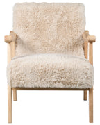 Armchair LEKNES Faux Fur Light Beige
