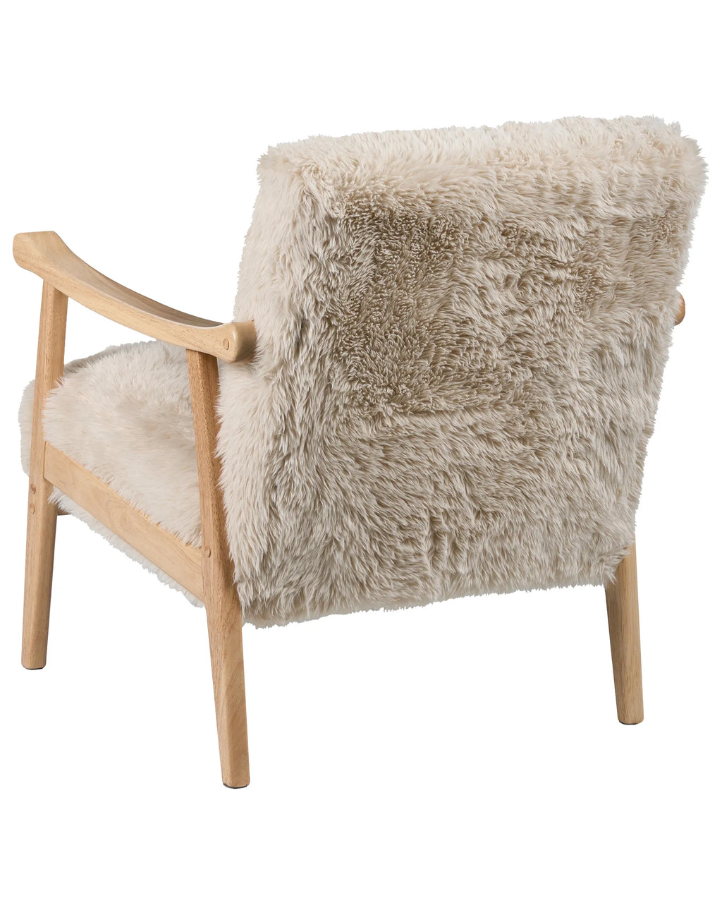 Armchair LEKNES Faux Fur Light Beige