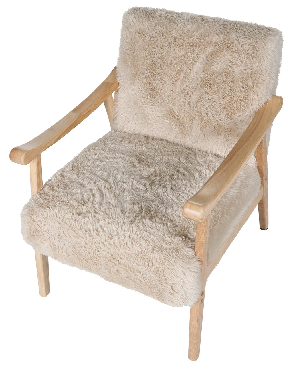 Armchair LEKNES Faux Fur Light Beige