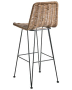 Set of 2 Bar Chairs CASSITA Rattan Brown