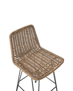 Set of 2 Bar Chairs CASSITA Rattan Brown