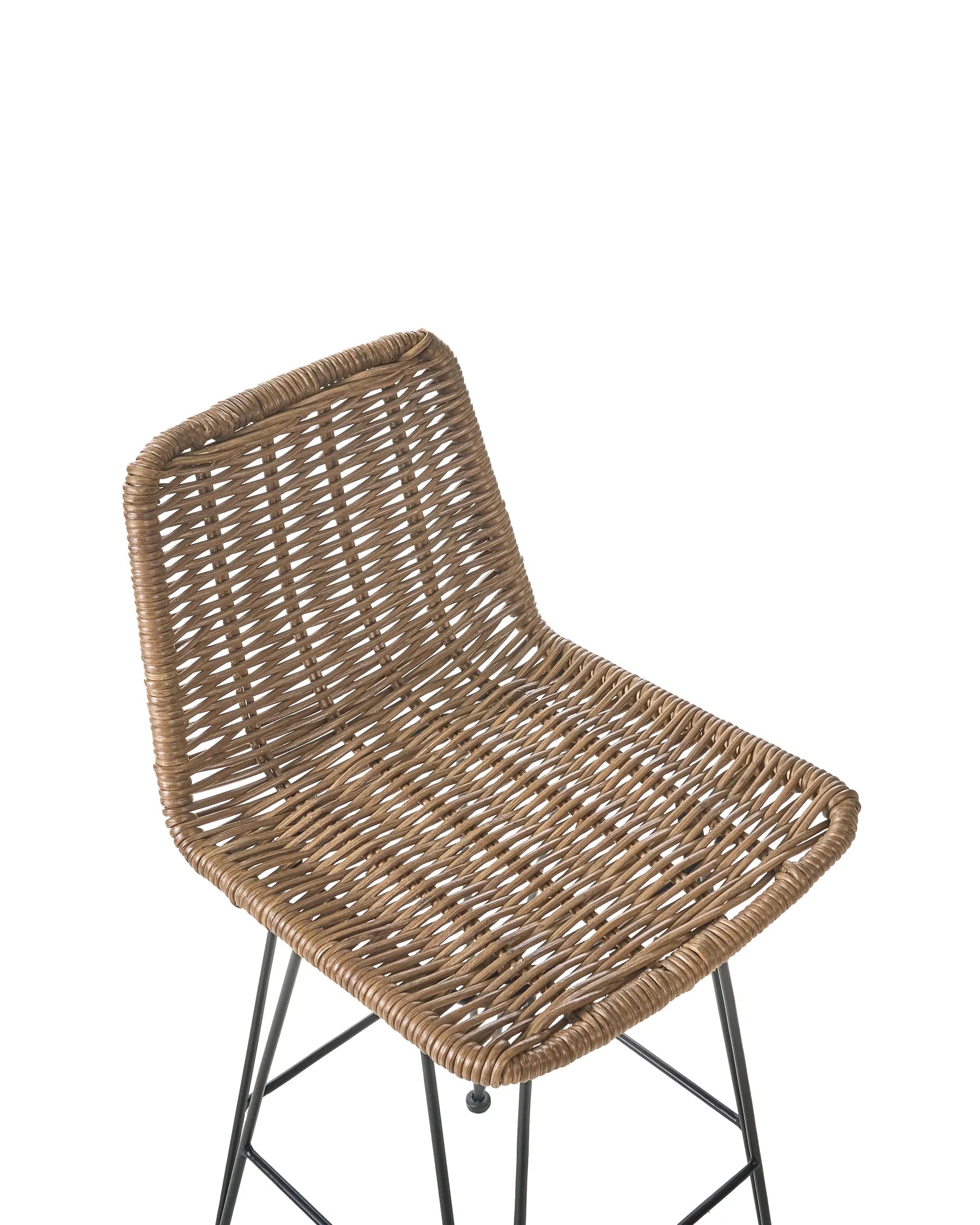 Set of 2 Bar Chairs CASSITA Rattan Brown