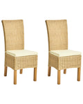 Set of 2 Dining Chairs ANDES Rattan Natural