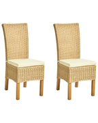 Set of 2 Dining Chairs ANDES Rattan Natural