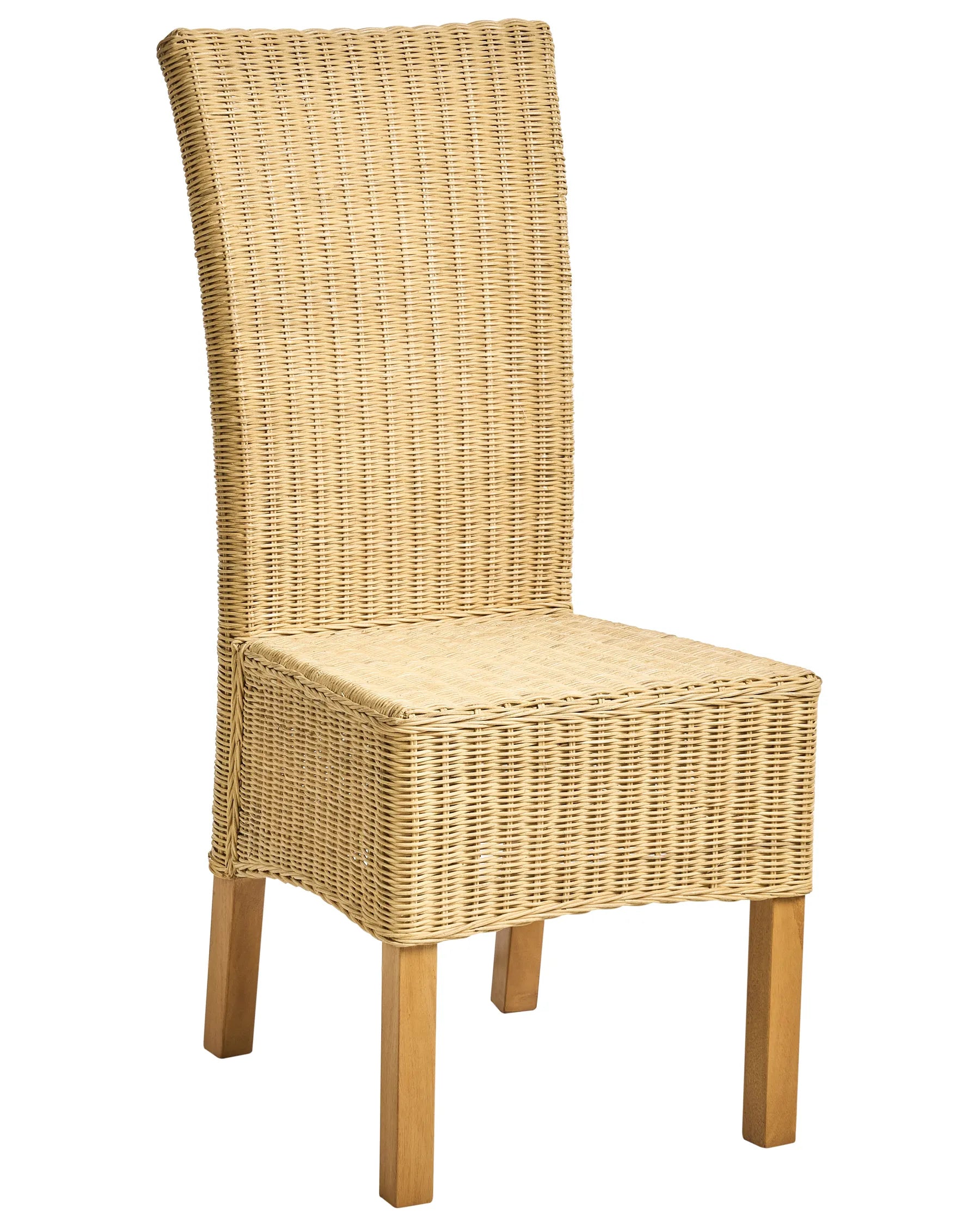 Set of 2 Dining Chairs ANDES Rattan Natural