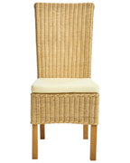Set of 2 Dining Chairs ANDES Rattan Natural