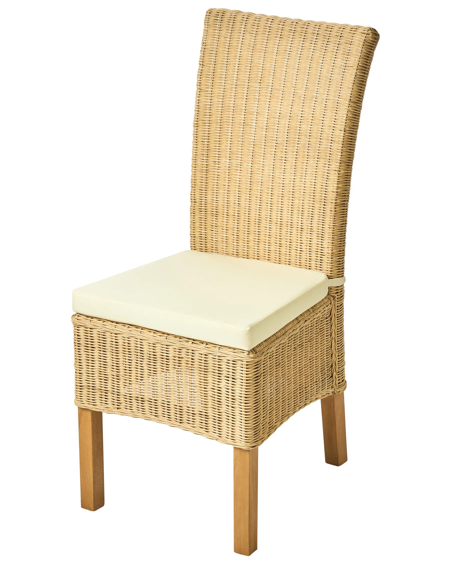 Set of 2 Dining Chairs ANDES Rattan Natural