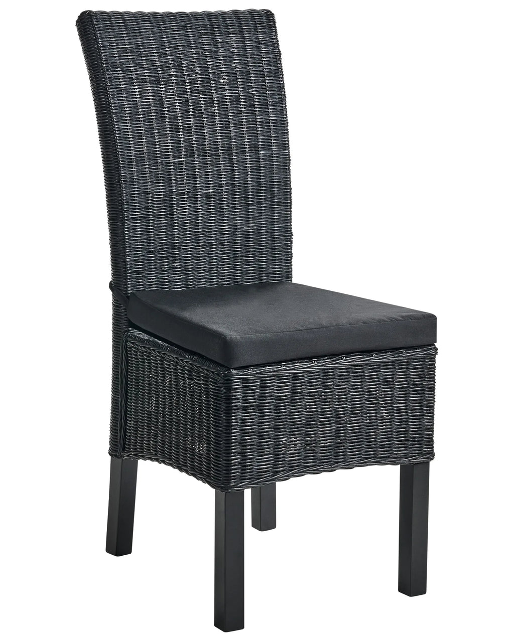 Set of 2 Dining Chairs ANDES Rattan Black