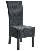 Set of 2 Dining Chairs ANDES Rattan Black