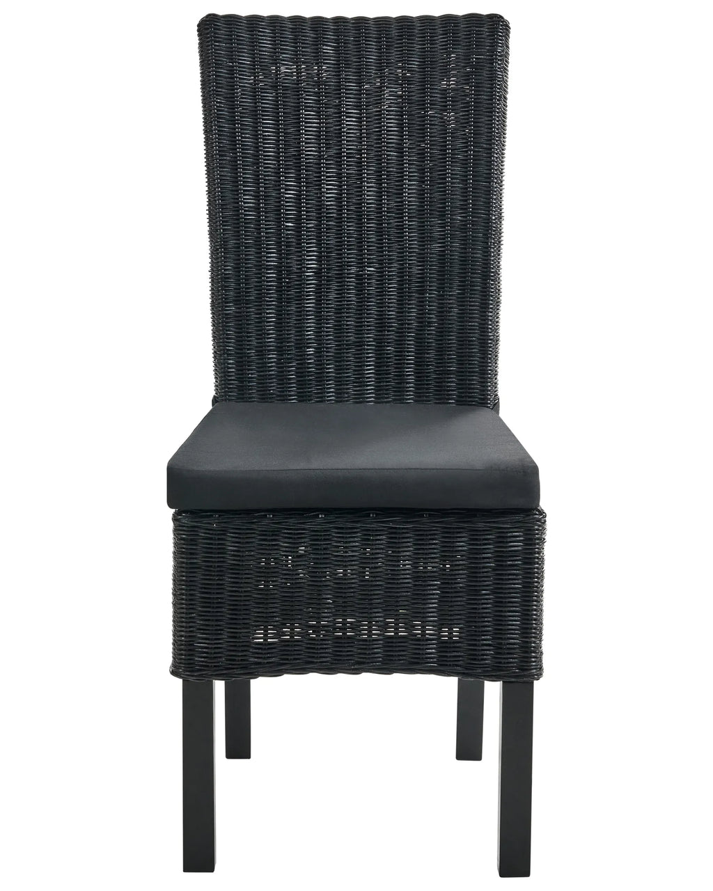 Set of 2 Dining Chairs ANDES Rattan Black