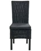 Set of 2 Dining Chairs ANDES Rattan Black