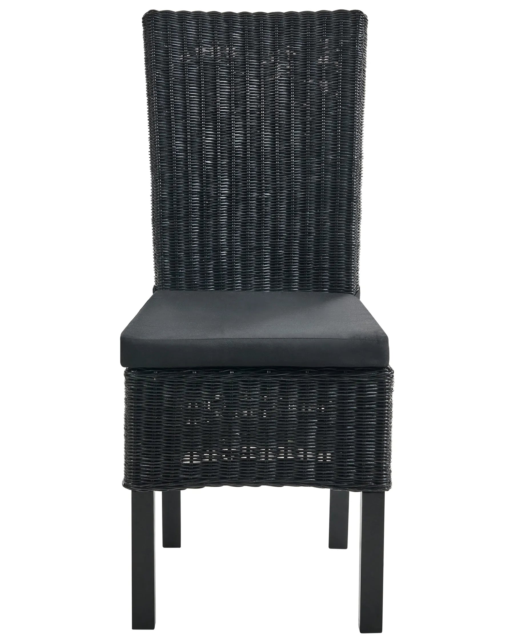 Set of 2 Dining Chairs ANDES Rattan Black