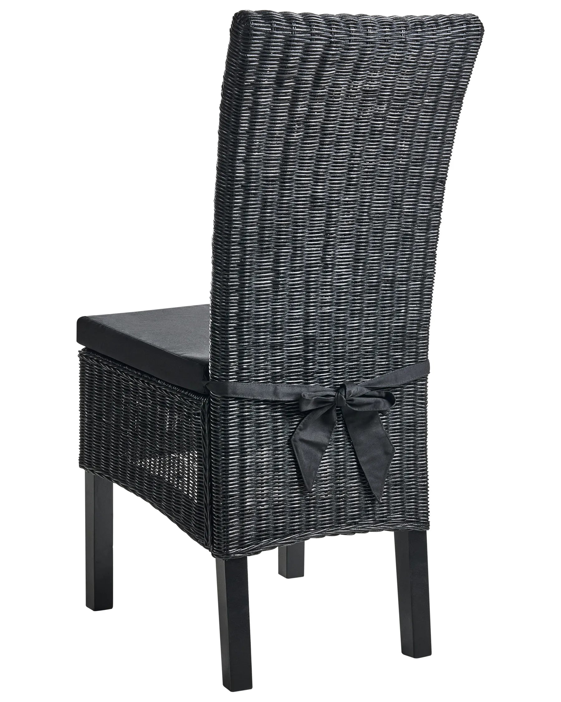 Set of 2 Dining Chairs ANDES Rattan Black