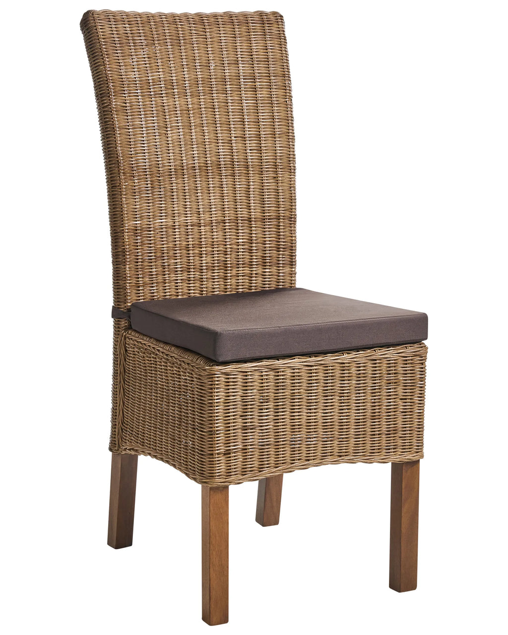 Set of 2 Dining Chairs ANDES Rattan Brown