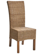 Set of 2 Dining Chairs ANDES Rattan Brown