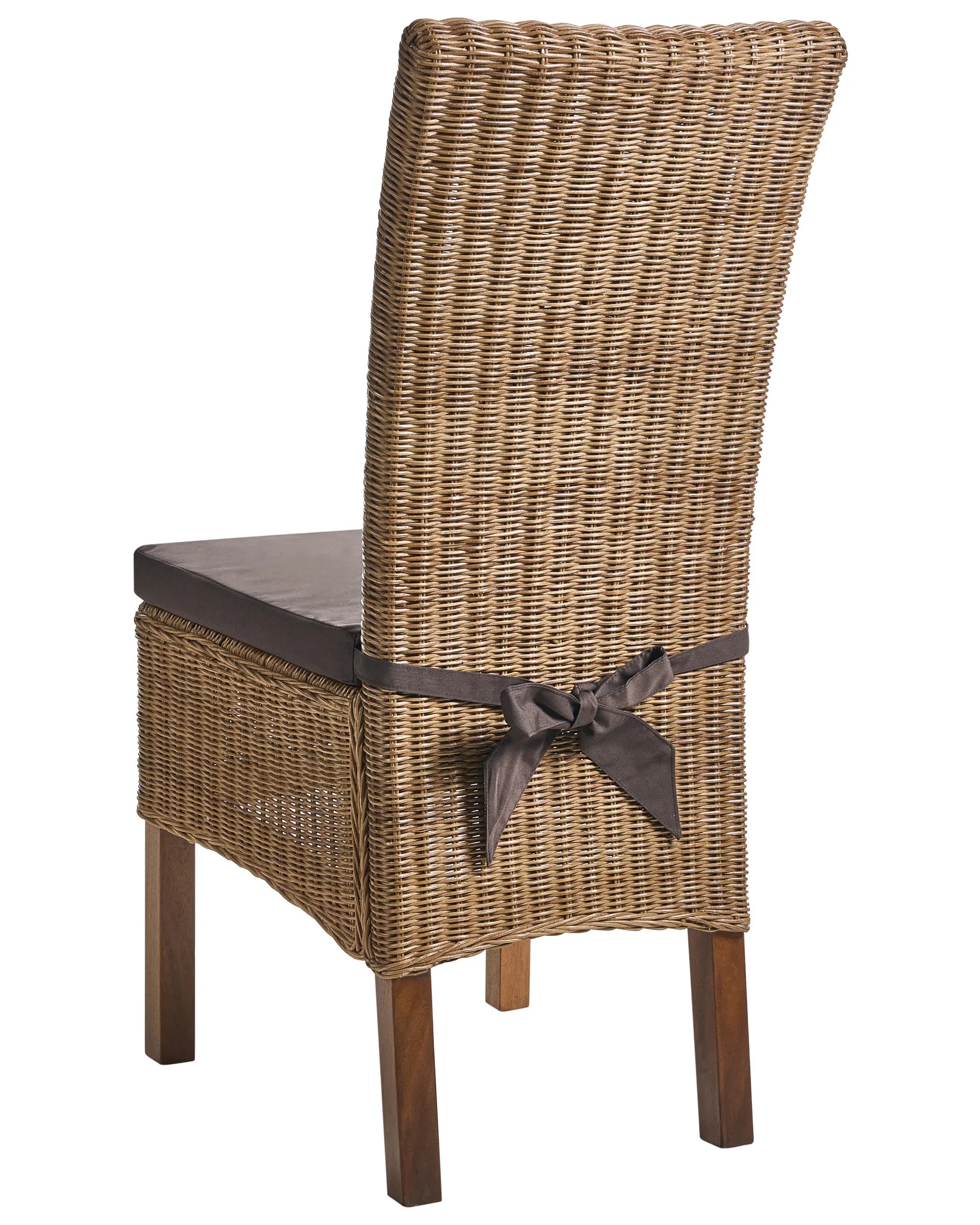 Set of 2 Dining Chairs ANDES Rattan Brown