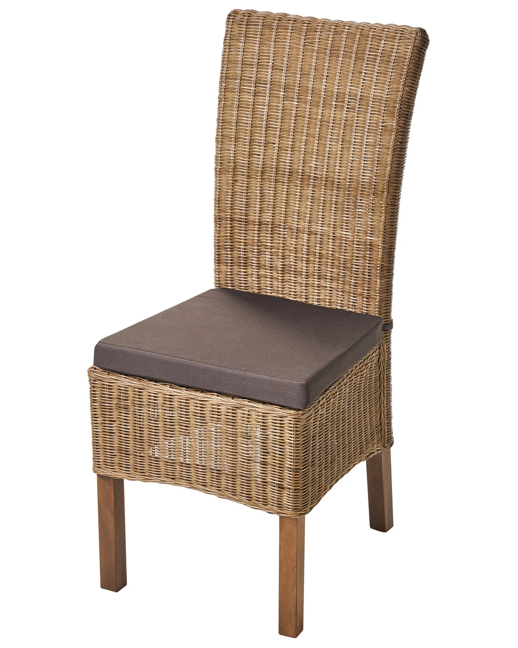 Set of 2 Dining Chairs ANDES Rattan Brown