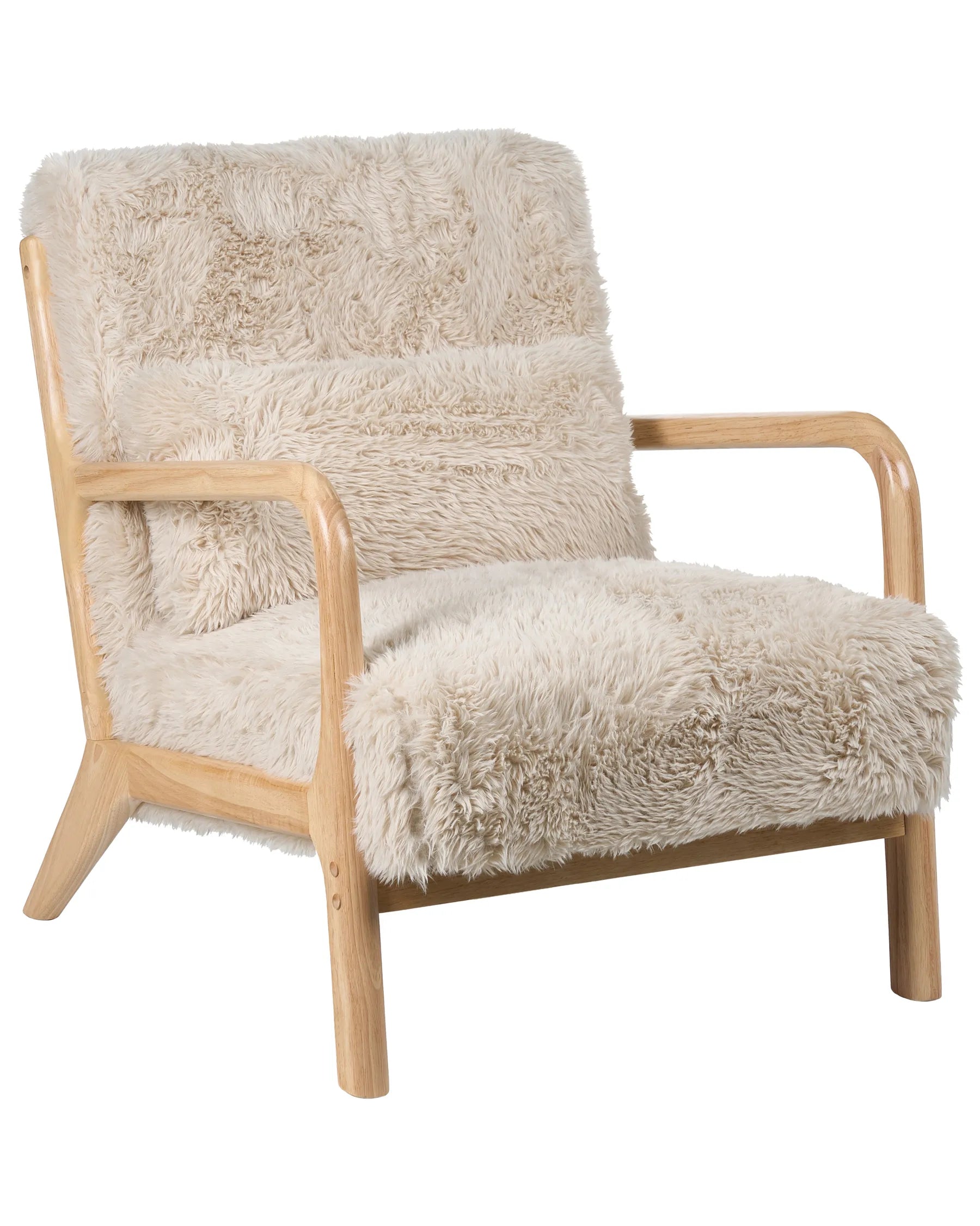 Armchair SKOVDE Faux Fur Light Beige