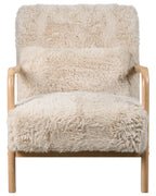 Armchair SKOVDE Faux Fur Light Beige