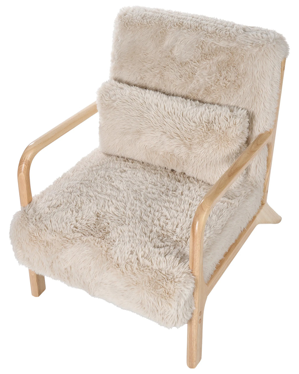 Armchair SKOVDE Faux Fur Light Beige