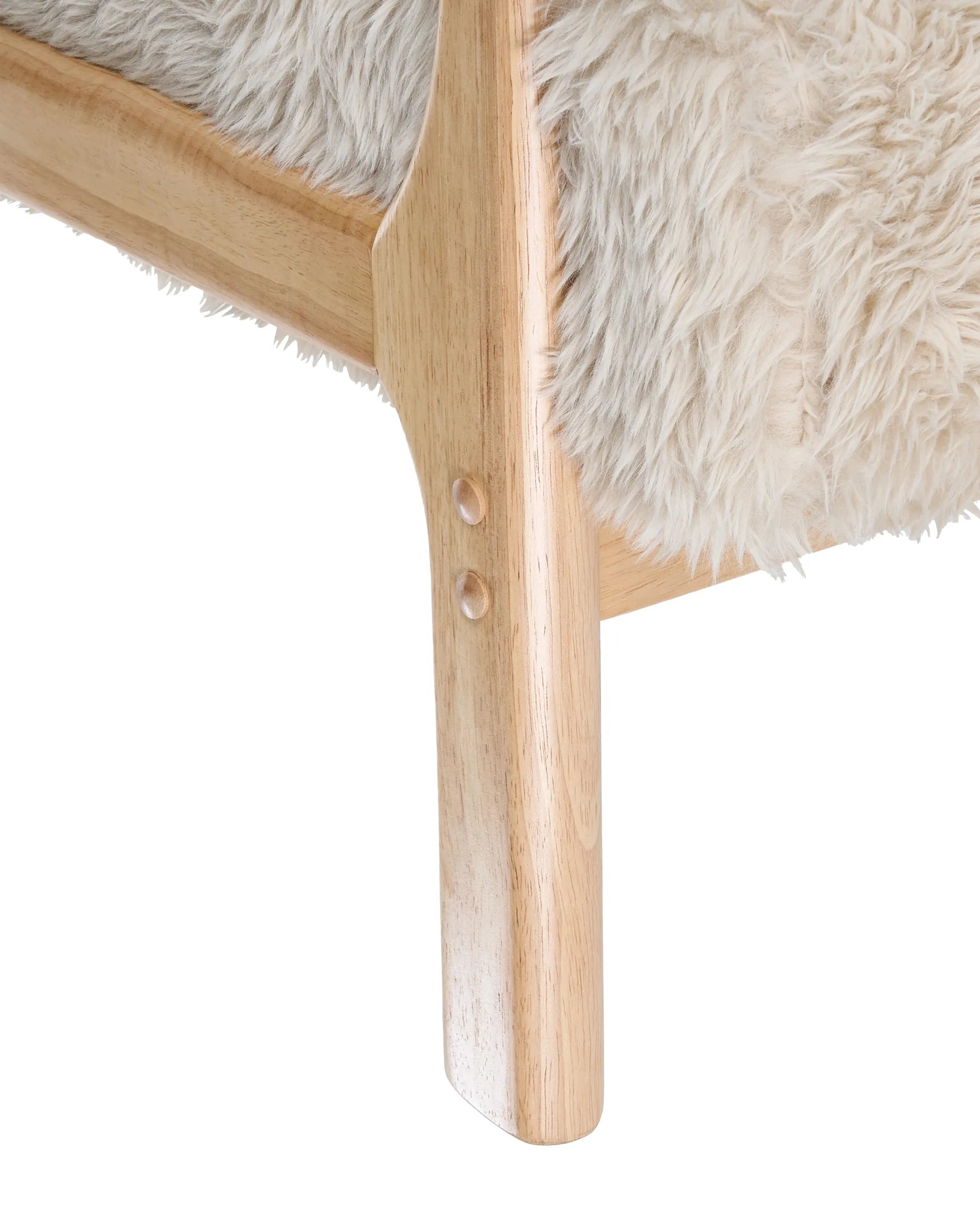 Armchair SKOVDE Faux Fur Light Beige