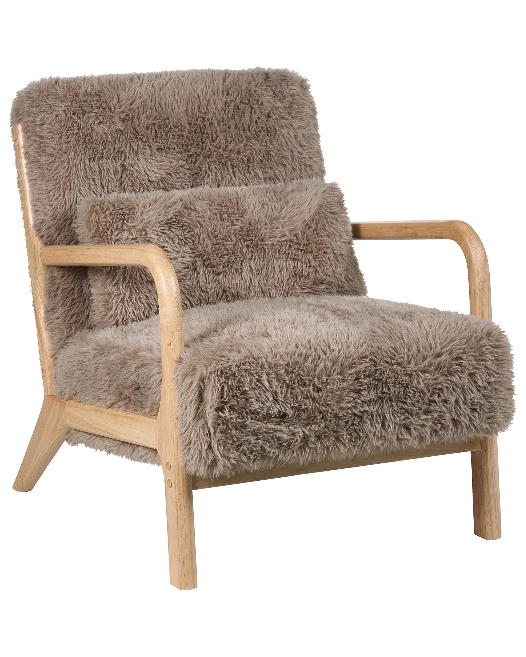 Armchair SKOVDE Faux Fur Taupe