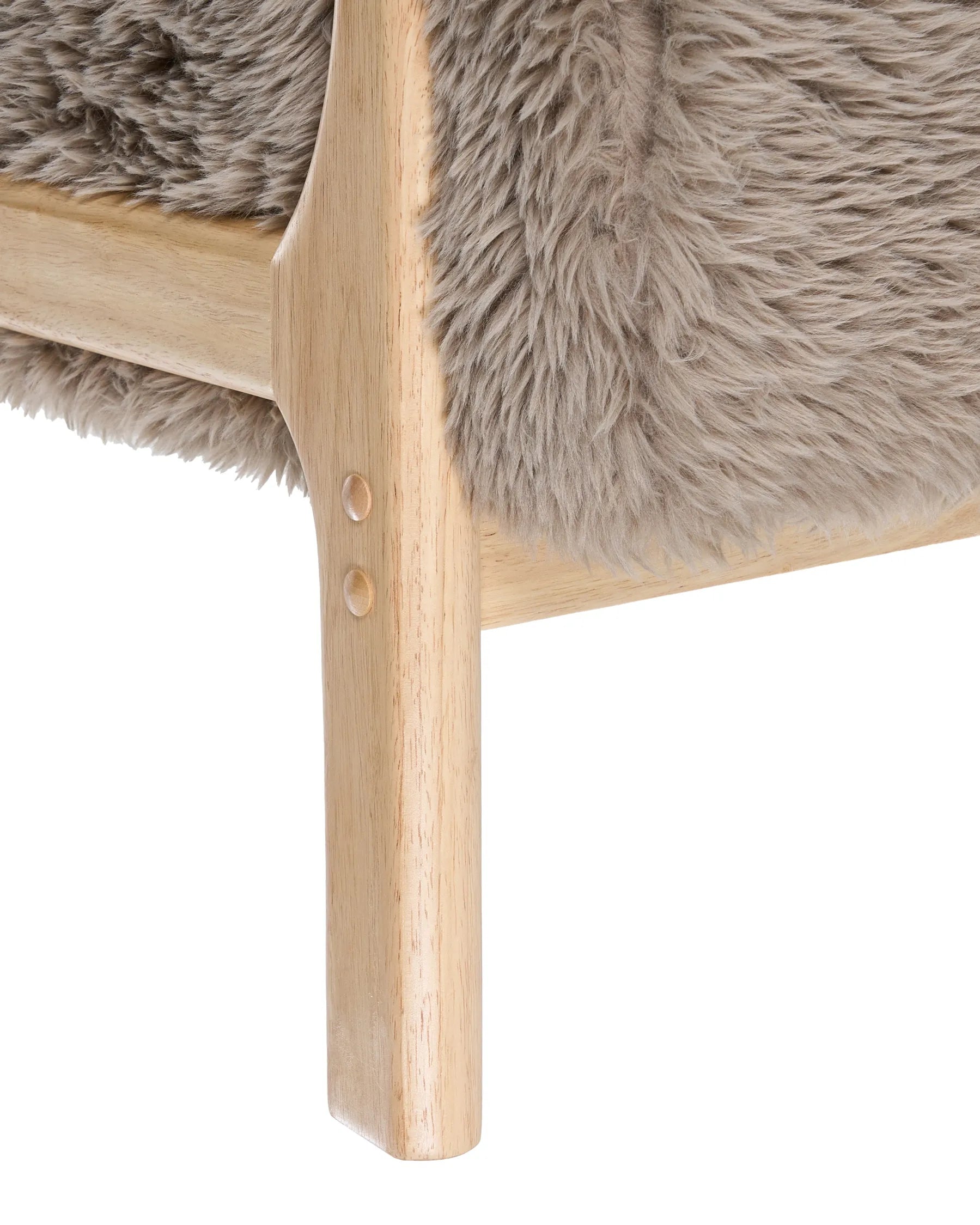 Armchair SKOVDE Faux Fur Taupe