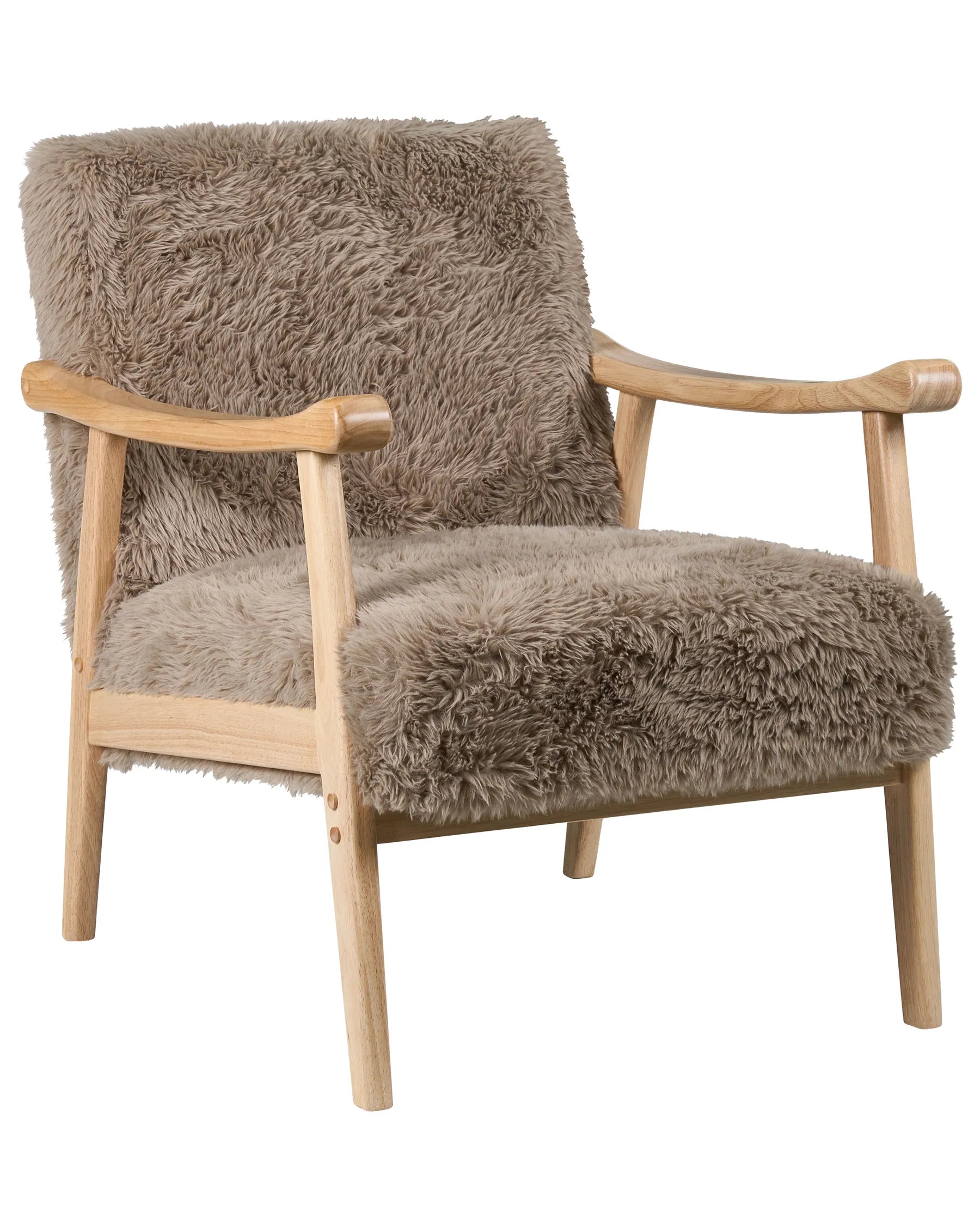 Armchair LEKNES Faux Fur Taupe