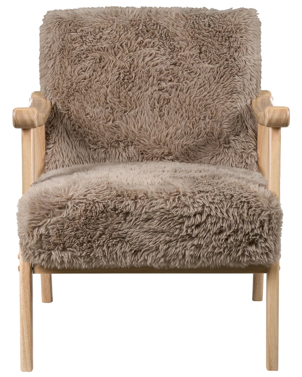 Armchair LEKNES Faux Fur Taupe