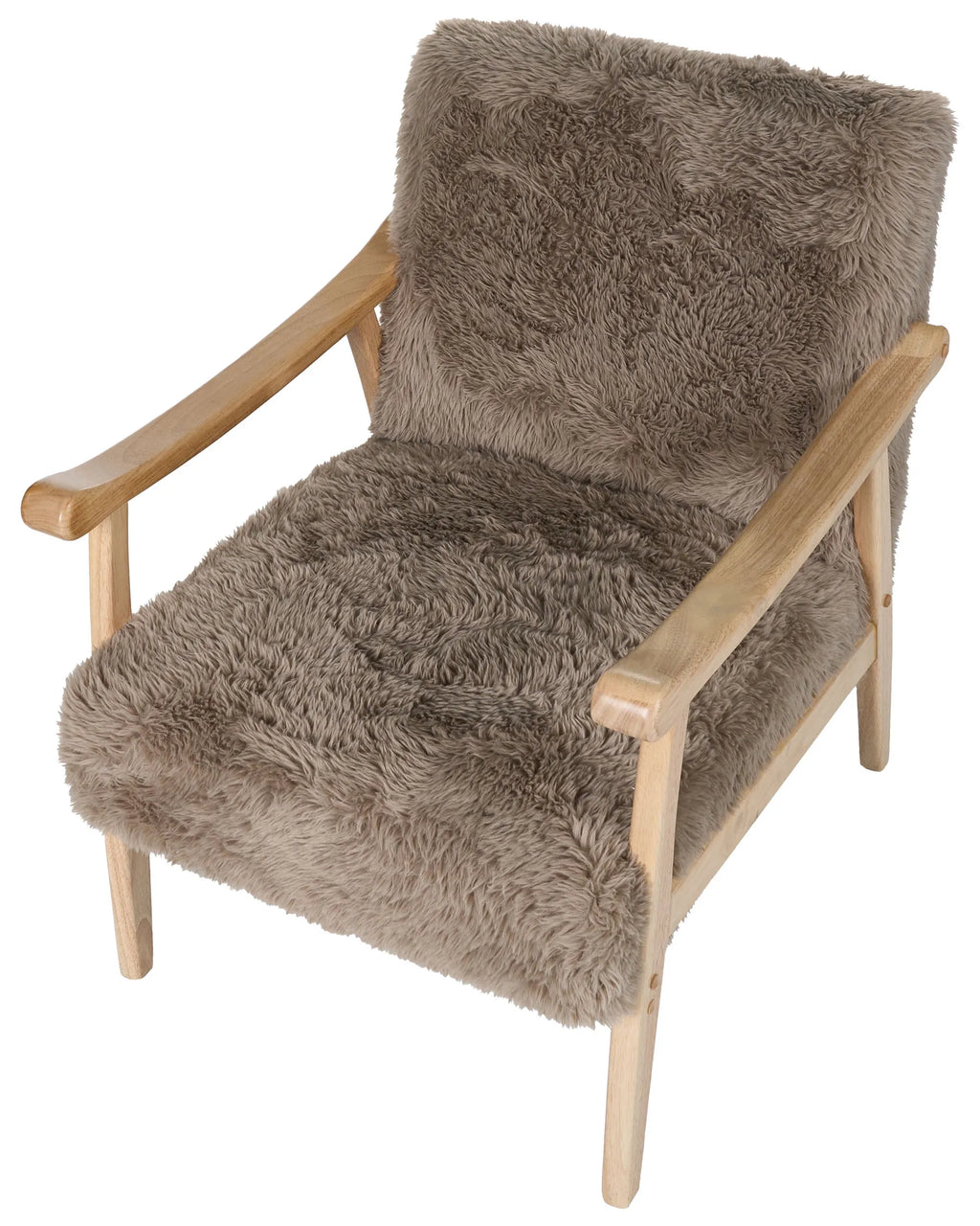 Armchair LEKNES Faux Fur Taupe