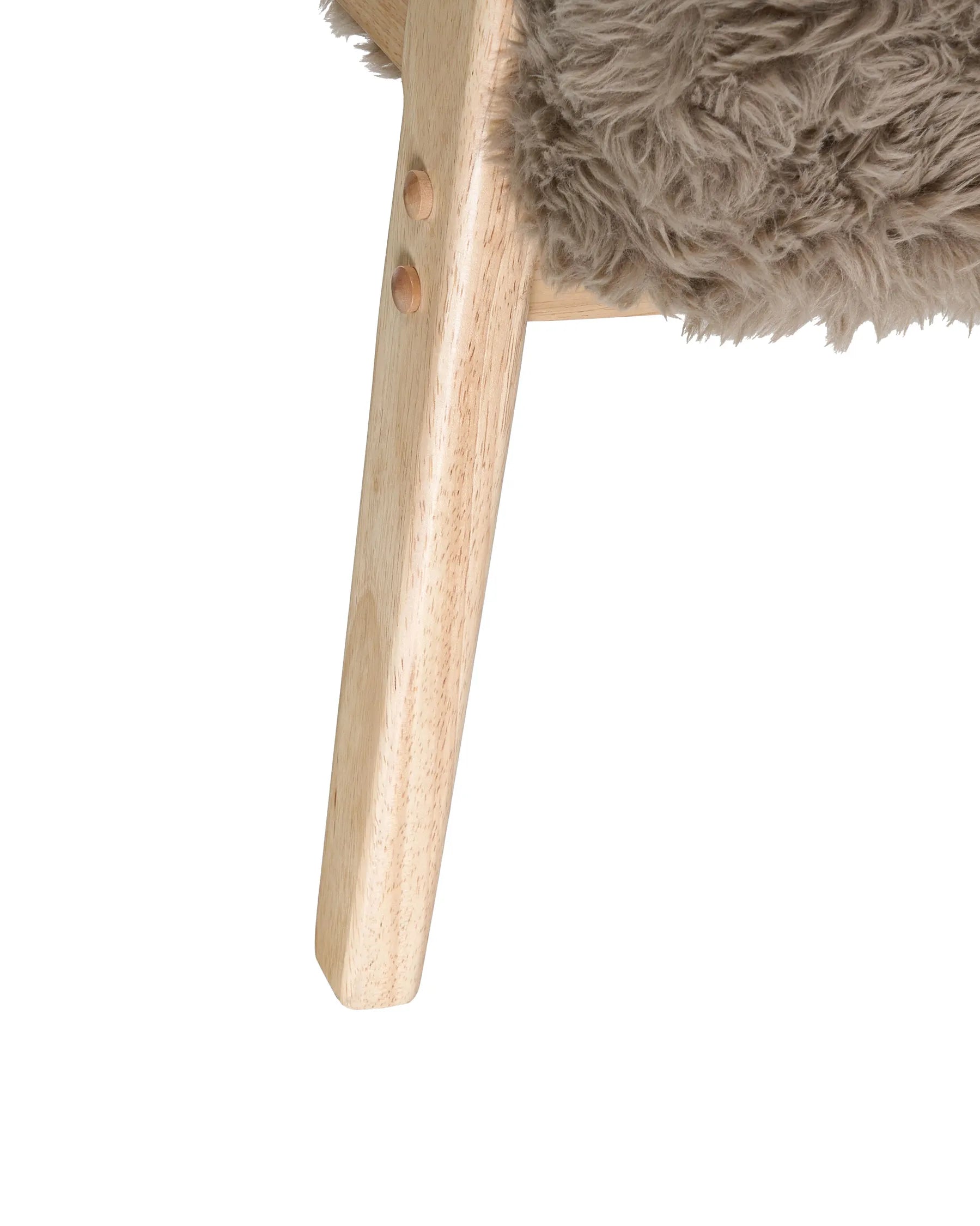 Armchair LEKNES Faux Fur Taupe