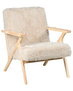 Armchair KISA Faux Fur Light Beige