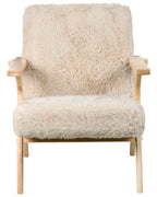 Armchair KISA Faux Fur Light Beige