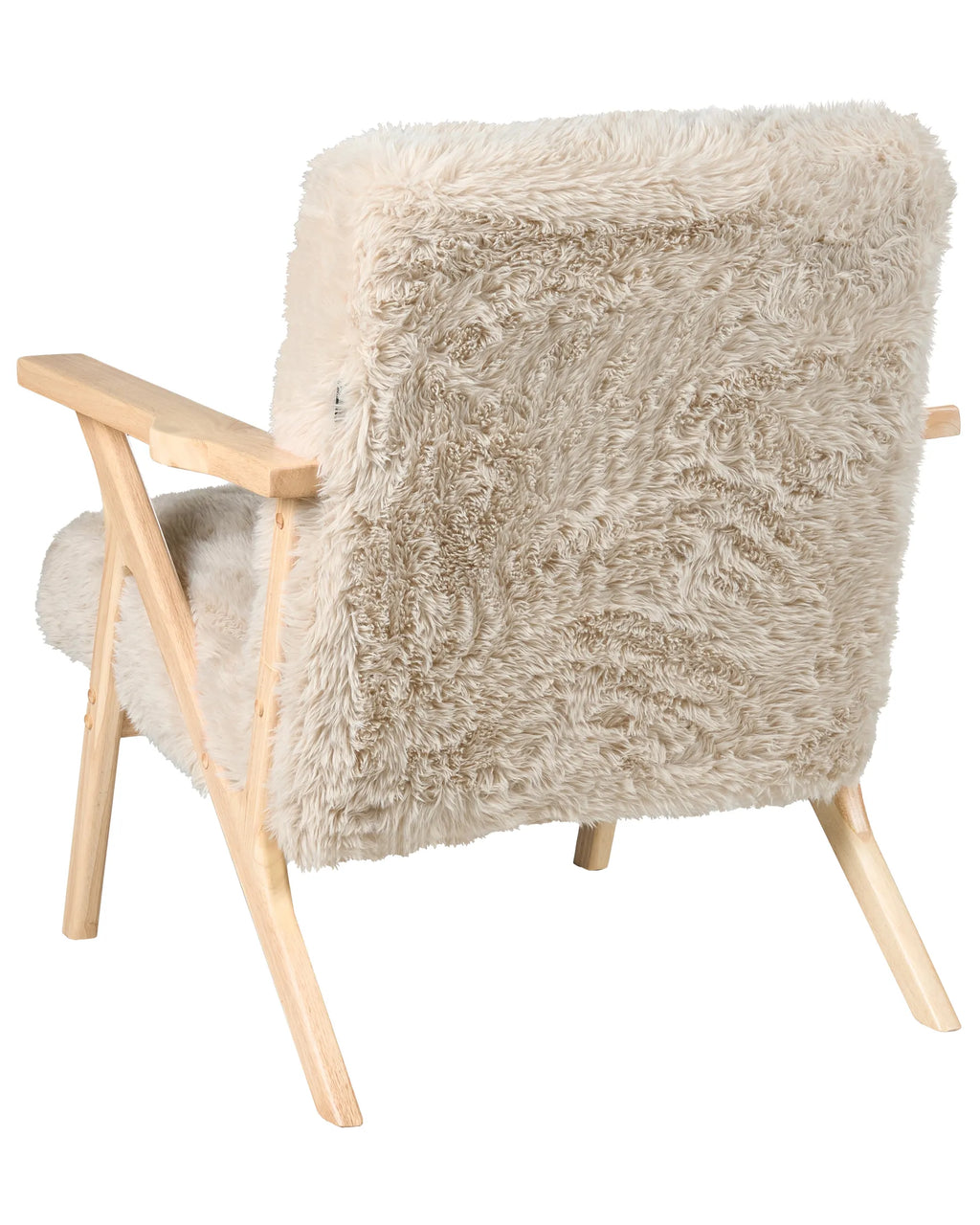 Armchair KISA Faux Fur Light Beige