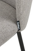 Set of 2 Dining Chairs MINA Fabric Grey