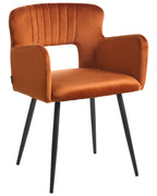 Set of 2 Dining Chairs SANILAC Velvet Orange